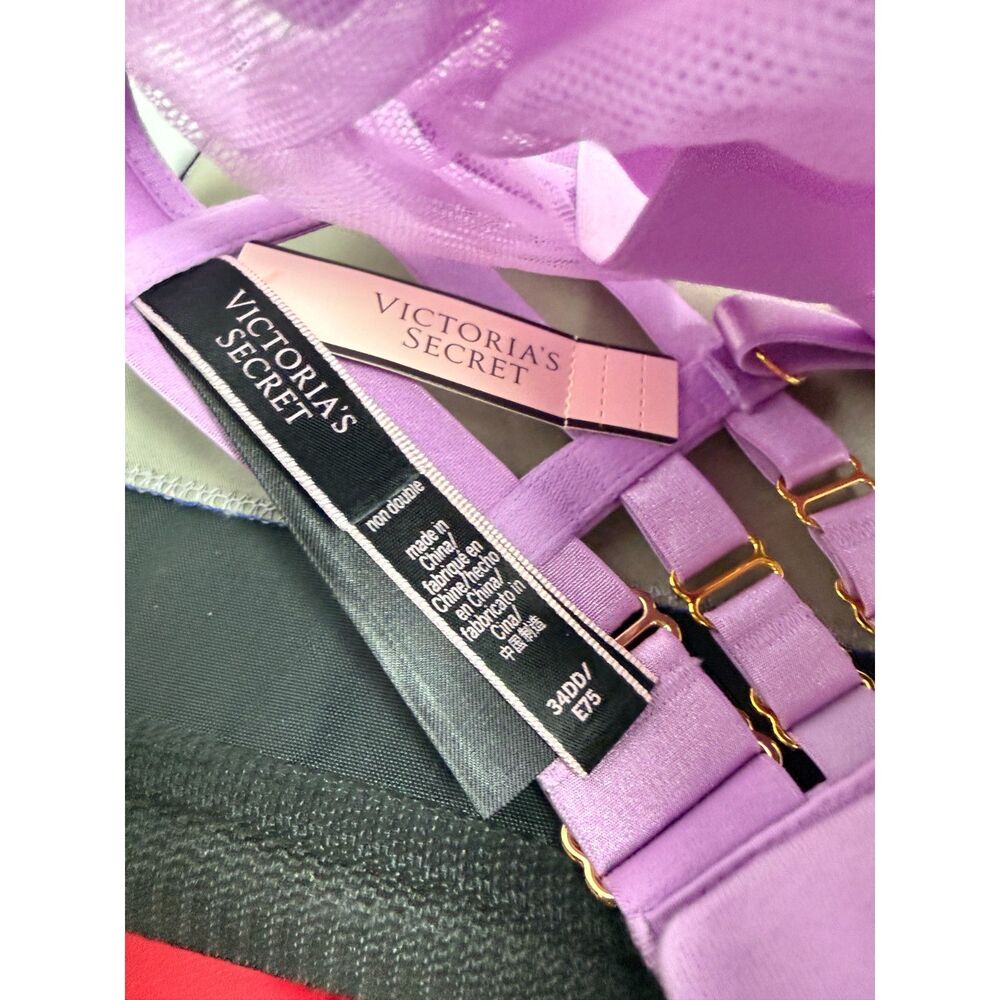 NWT Victoria Secret Sexy Strappy Caged Open Cup Demi Bra in Lilac size 34DD - Picture 7 of 10